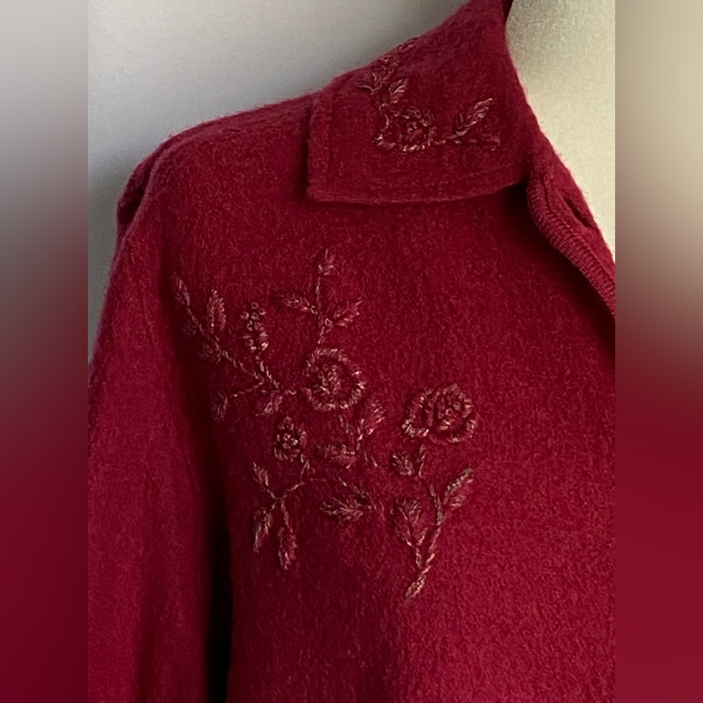 Classic Elements Deep Red Women's Button-Up Coat … - image 8